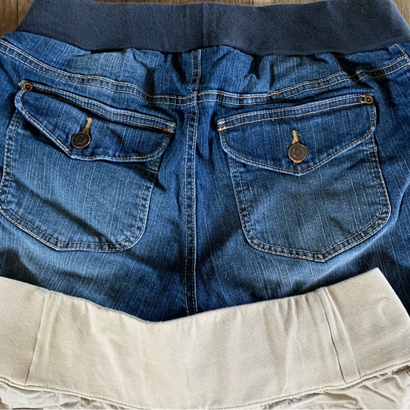 Maternity shorts Denim and Kahki 2 pair - Picture 5 of 6
